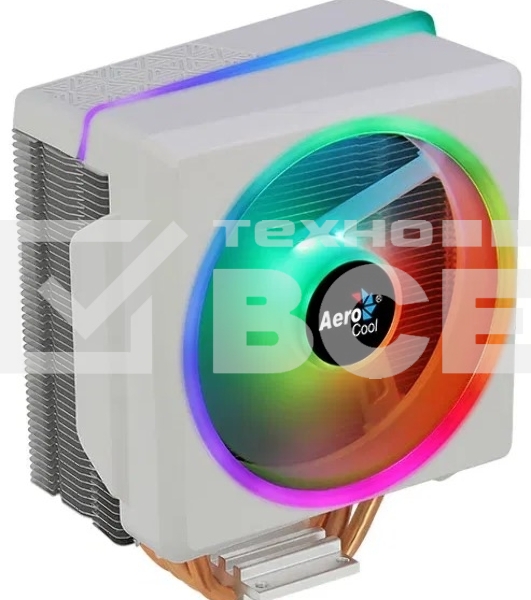 Кулер для процессора AeroCool / Formula Cylon 4F белый, 120 мм, алюминий/медь, 1800 об/мин, 26 дБ, 4 pin, 145 Вт, 160 мм