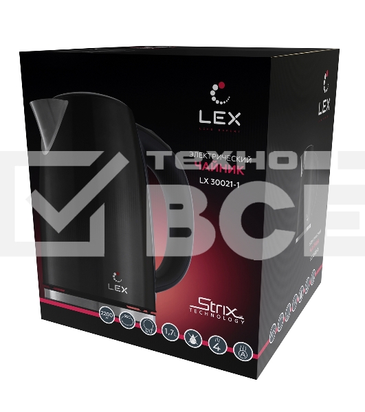 Чайник LEX LX 30021-1 1.7 л, 2200 Вт