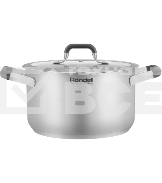 Кастрюля Rondell Stolz RDS-1753, 3.2л, 20см, с крышкой, стальной