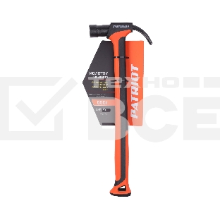 Молоток-гвоздодер PATRIOT NHF 450 L, кругл.боёк 450 гр, 50-58 HRC, fiberglas+TPR  рукоять, малый вес, компактный размер, антивибрацион.система, магнитный гвоздодержатель, покрытием PTFE (Teflon), 650 гр, 400 мм