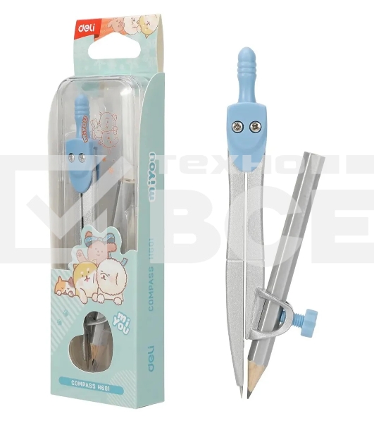 Циркуль Deli EH601 в компл.:карандаш