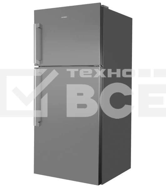 Холодильник Hyundai CT55041F нержавеющая сталь двухкамерный 386/129л морозилка сверху, No Frost