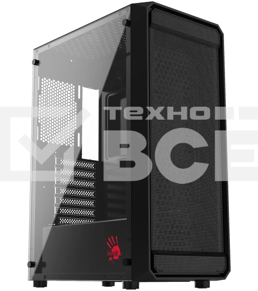Компьютерный корпус Bloody BD-CC114 черный без БП ATX 8x120мм 1xUSB 2.0 1xUSB 3.0 audio bott PSU
