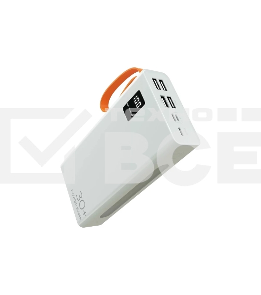 Портативный аккумулятор More choice (4620202550583) PB22-30 с кабелем 2USB 2.1A - 30000mAh белый