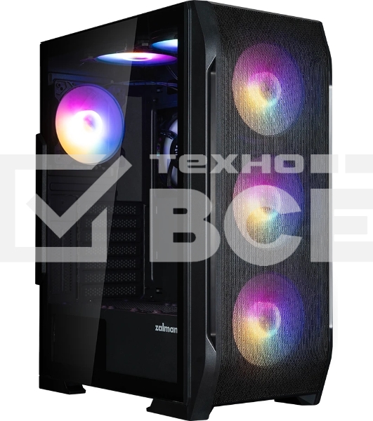 Компьютерный корпус ZALMAN N7 PLUS V2, ATX, черный, WINDOW, 1xCombo (3.5” or 2.5”), 1 x 3.5”, 3 x 2.5”, 2xUSB2.0, 1xUSB3.0, FRONT 3x120мм RGB, REAR 1x120мм RGB, TOP 2x120мм RGB, SIDE 1x120мм