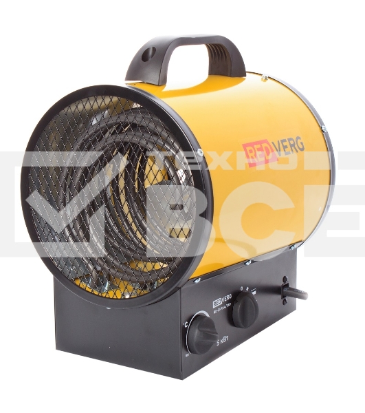 Тепловая пушка электрическая RedVerg RD-EHR5A/380 5000Вт желтый/черный