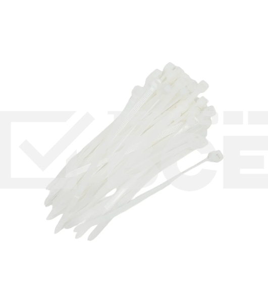 Хомут-стяжка кабельная нейлоновая Rexant 100x3,6 мм, белая, упаковка 100 шт.