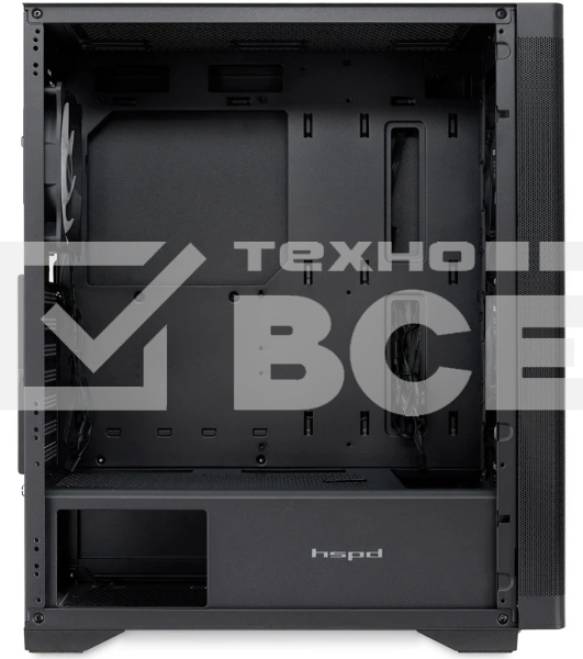 Компьютерный корпус HSPD M520, Mesh Mid Tower, черный, slide TG, 0.45 SPCC, 4x120мм ARGb ATX, mATX, mITX 160/330/184мм 2x2.5