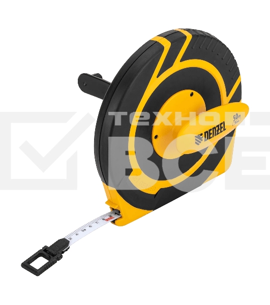 Рулетка геодезическая Denzel 50 м х 15 мм, закрытый корпус, фиберглассовая лента