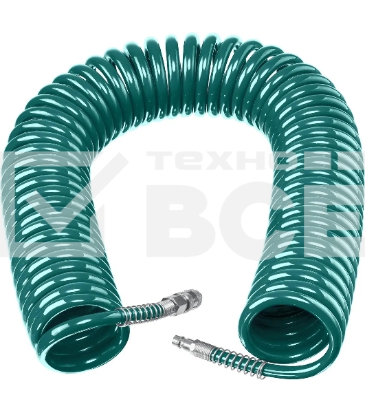 Воздушный спиральный шланг с фитингами рапид 20 м, 8х12 мм, 15 бар, KRAFTOOL