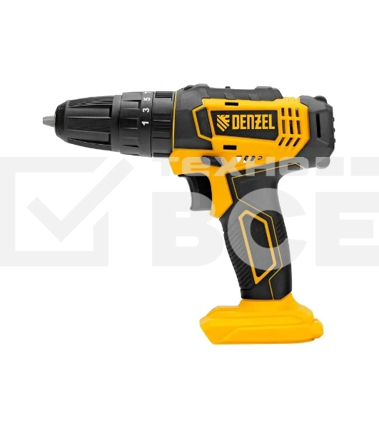 Дрель-шуруповерт Denzel CID-18-0, Аккумуляторная, 18В, Без АКБ и ЗУ, Ударная, Кейс