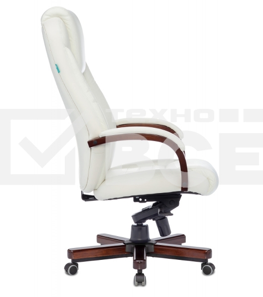 Кресло руководителя Бюрократ T-9923WALNUT/IVORY слоновая кость кожа крестовина дерево