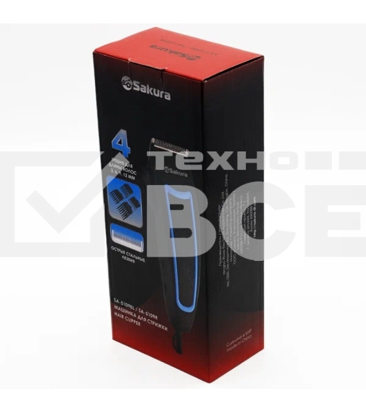 Машинка для стрижки Sakura SA-5109BL 4гребня сетев