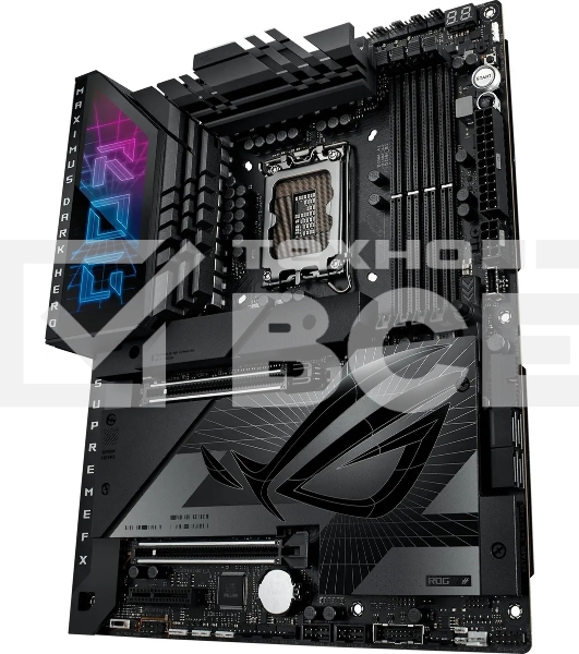 Материнская плата ASUS ROG MAXIMUS Z790 DARK HERO, LGA 1700, Intel Z790, 4xDDR5, 4xSATA, 5xM.2, 1xPCIe 5.0 x8, 1xPCIe 5.0 x16, 1xHDMI, 2xUSB-C 3.2 Gen 2, 1x 2.5Gb LAN, 4xUSB-A 3.2 Gen 1, 5xUSB-A 3.2 Gen 2, 5x3.5 мм, 7.1, Standard-ATX