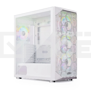 Компьютерный корпус ABR Quantum White  (1*USB Type-C, 2*USB 2.0, HD Audio, 4xRGB Fan, ATX, E-ATX)