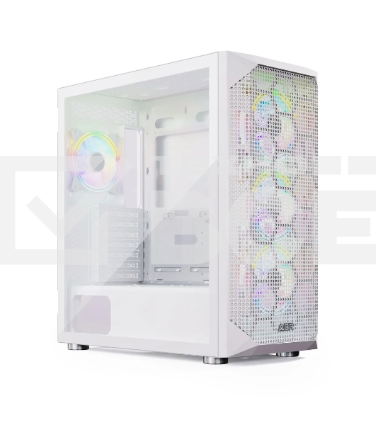 Компьютерный корпус ABR Quantum White  (1*USB Type-C, 2*USB 2.0, HD Audio, 4xRGB Fan, ATX, E-ATX)