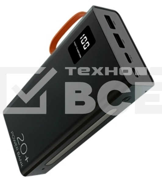 Портативный аккумулятор More choice (4620202550569) PB22-20 с кабелем 2USB 2.1A - 20000mAh черный