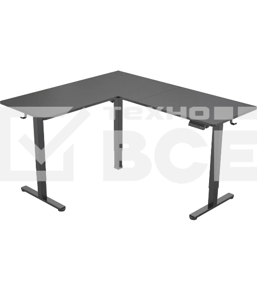 Стол для компьютера Cactus угловой подъемный столешница МДФ черный каркас черный 1600х1400х720х1180 мм (CS-EDXL-BBK)