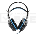 Гарнитура проводная игровая RUSH COBRA, динамики 40мм, велюровые амбушюры, черный/синий (SBHG-1000), фото3