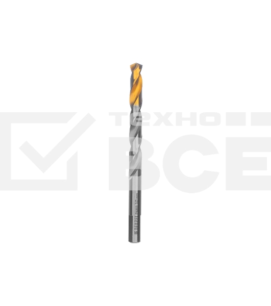 Сверло спиральное по металлу Denzel 10 x 133 мм, Р6М5, Golden Tip