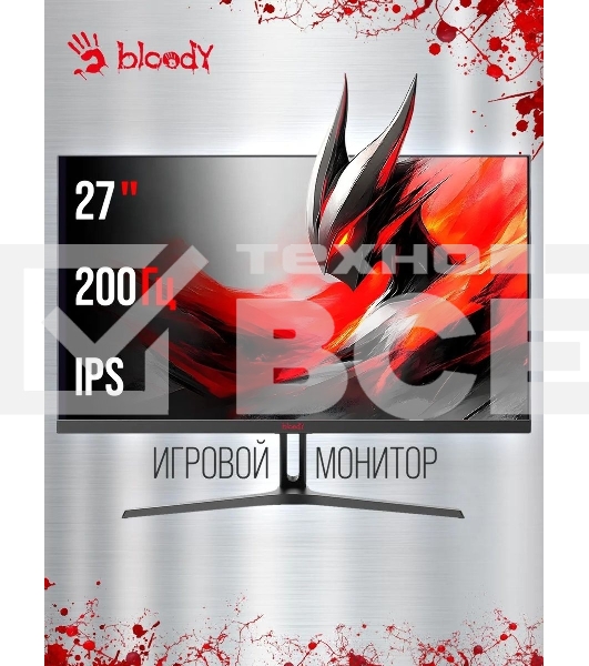Монитор 27' Bloody MN270F IPS 1920x1080, 180 Гц, 1 мс, 16:9, 300 кд/м², 2xHDMI, 1xDP, 1x3.5 мм, черный