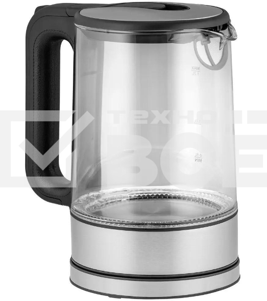 Чайник электрический Maunfeld MGK-612BK, 1.7л, стекло/металл