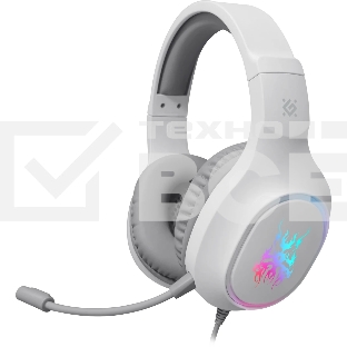 Гарнитура Defender Fury белый, проводная, подсветка