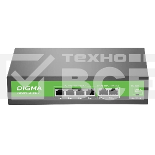 Коммутатор Digma DSP204F-2F-T80 DSP204F-2F-T80 V1 (L2) 6x100Мбит/с 4PoE 4PoE+ 80W неуправляемый
