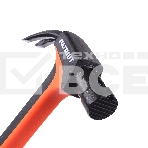 Молоток-гвоздодер PATRIOT NHF 450 L, кругл.боёк 450 гр, 50-58 HRC, fiberglas+TPR  рукоять, малый вес, компактный размер, антивибрацион.система, магнитный гвоздодержатель, покрытием PTFE (Teflon), 650 гр, 400 мм, фото2