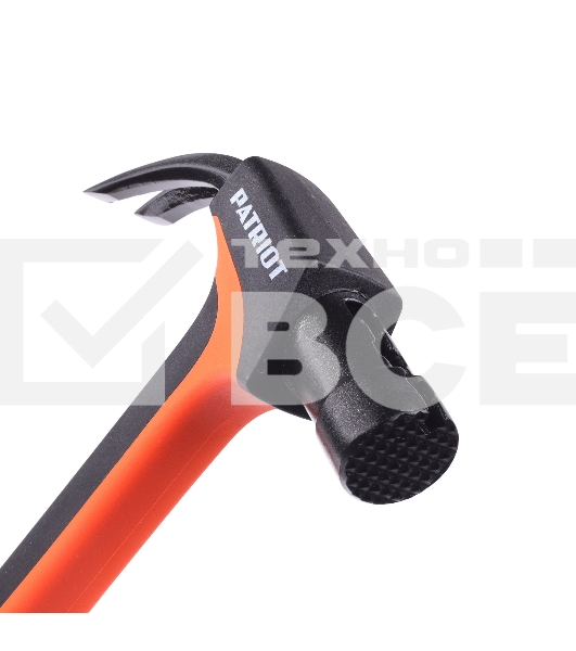 Молоток-гвоздодер PATRIOT NHF 450 L, кругл.боёк 450 гр, 50-58 HRC, fiberglas+TPR  рукоять, малый вес, компактный размер, антивибрацион.система, магнитный гвоздодержатель, покрытием PTFE (Teflon), 650 гр, 400 мм
