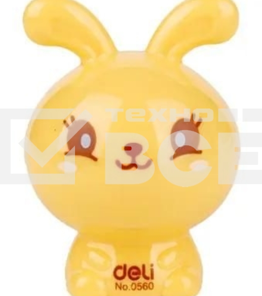 Точилка для карандашей ручная Deli Rabbit E0560 1 отверстие пластик ассорти блистер