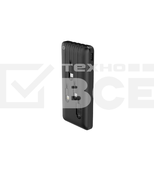 Портативный аккумулятор Powerbank Perfeo ABSOLUTE 10000mah In Micro usb,USB /Out USB,Micro usb,Type-C,Lightning, 2.1А/ Black (PF_B4878)