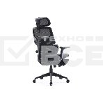 Кресло офисное Cactus CS-CHR-MC01-BLBK синий, сиденье черный, сетка/ткань, с подголов. крестов. пластик, подст. для ног, фото15