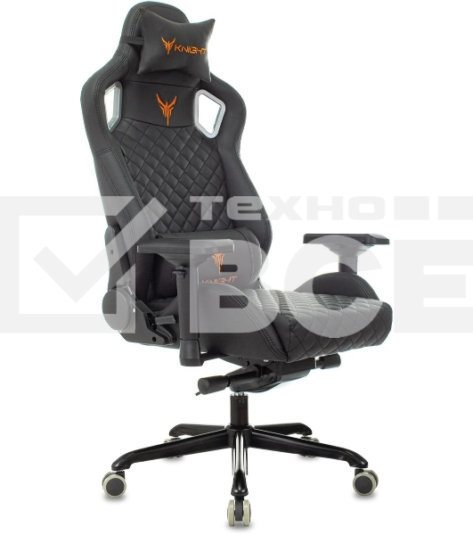 Кресло игровое Knight TITAN черный ромбик эко.кожа с подголов. крестовина металл