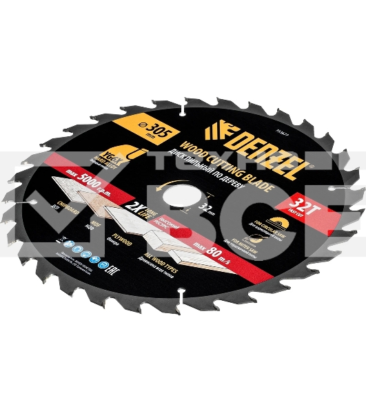 Пильный диск по дереву Denzel ф305 х 32 мм, 32 зубьев 733677