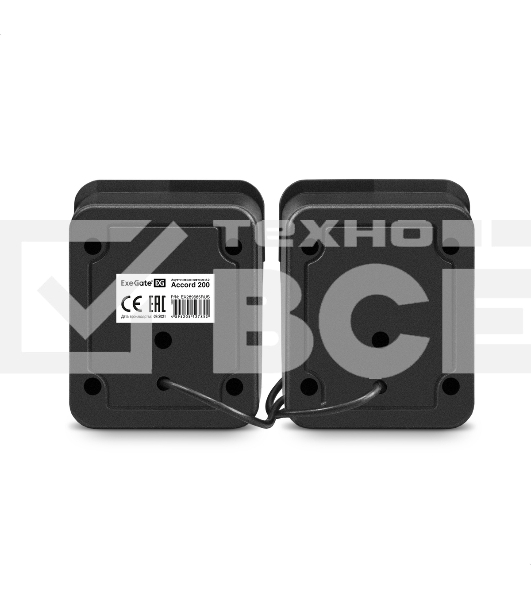 Акустическая система 2.0 ExeGate EX289685RUS Accord 200 (питание USB, 2х3Вт (6Вт RMS), 60-20000Гц, черный, синяя подсветка)
