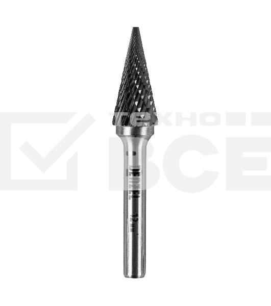 Борфреза по металлу Denzel твердосплавная, коническая, тип-M, 12 мм
