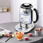 Чайник электрический Kitfort KT-6116 1.7 л, 2200 Вт, нержавеющая сталь/черный (корпус: стекло), фото2