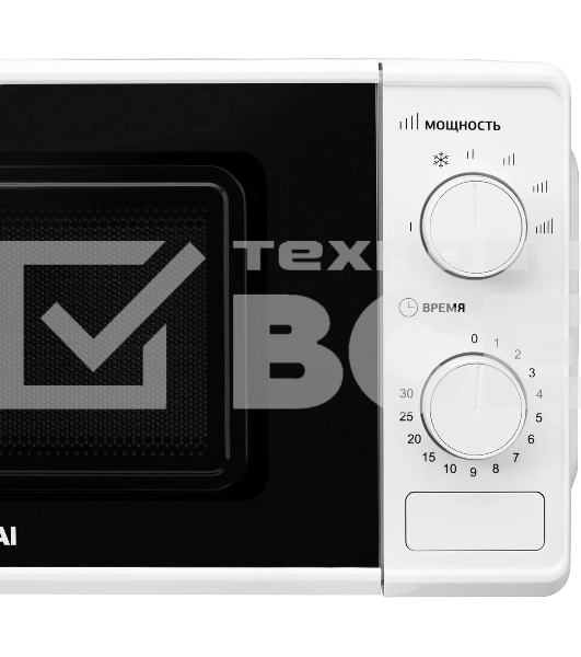 Микроволновая печь Hyundai HYM-M2044 белый, 20 л, 700 Вт, переключатели - поворотный механизм