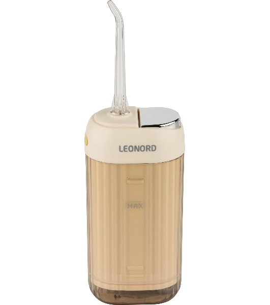 Ирригатор Leonord LE-12992 бежевый, от аккумулятора, 200 мл, 4 режима