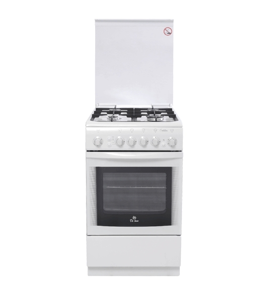 Комбинируемая электро плита De luxe 506040.01г.кр. ЧР комб/пл эл. розжиг, терморегулятор, система 'газ-контроль' духового шкафа, газовый гриль, вертел с электр. приводом, таймер, подсветка, чугунные решетки стола