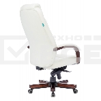 Кресло руководителя Бюрократ T-9923WALNUT/IVORY слоновая кость кожа крестовина дерево, фото4