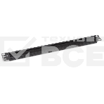 Фальш-панель на 1U Hyperline BPB19-1U-RAL9004 (BPB19-1U-RAL9005) с щеточным вводом, цвет черный (RAL 9004/RAL 9005), фото 1