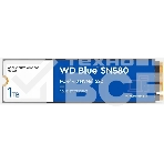 Накопитель SSD WD 1Tb Blue SN580 NVMe, M.2(22x80mm), NVMe, PCIe 3.0 x4, 3D TLC, R/W 3500/3000MB/s, IOPs 460 000/45 600TBW, фото 1