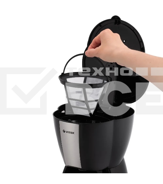 Кофеварка капельная Vitek Starlight VT-8385 (BK) черный, исп. кофе - молотый, 1.2 л, 980 Вт.