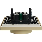 Розетка IEK FORTE&PIANO FP424 2-местная с заземлением без защитных шторок безвинтовое крепление 16А ваниль, фото2