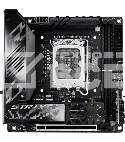 Материнская плата ASUS ROG STRIX Z890-I GAMING WIFI, LGA1851, Intel Z890, 2xDDR5, 2xSATA, 2xM.2, 1xPCI-E 5.0 x16, 1xHDMI, 2xThunderbolt 4, 1x2.5Gb LAN, 9xUSB-A, 1xUSB-C, 5.1, Mini-ITX