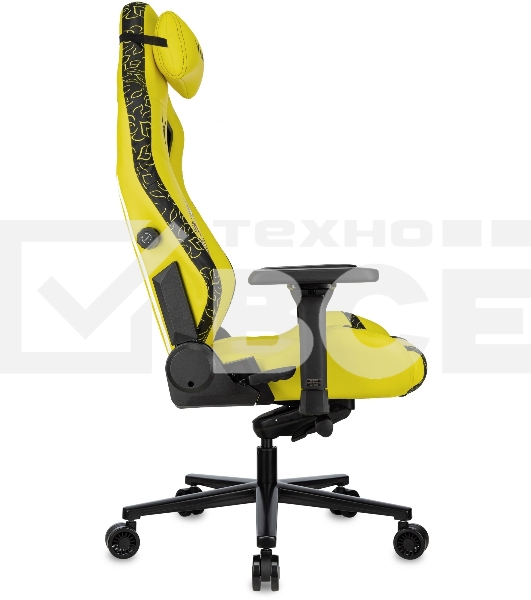 Кресло Knight Craft Dragon желтый, экокожа, 120 кг, механизм качания