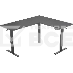 Стол для компьютера Cactus угловой подъемный столешница МДФ черный каркас черный 1600х1400х720х1180 мм (CS-EDXL-BBK), фото13