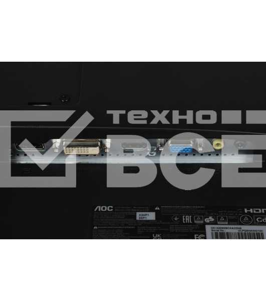 Монитор 24' AOC X24P1 IPS 1920x1200, 60 Гц, 4 мс, 16:10, 300 кд/м2, 1xHDMI, 1xDP, 1xVGA, 1xDVI, 1x3.5 мм, черный